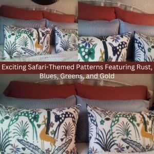 Arrangement of vibrant pillowcases